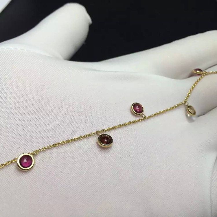 18K黄金碧玺手链 轻奢女士珠宝首饰的源头工厂与批发优势